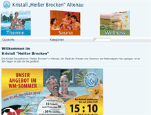 Tablet Screenshot of kristalltherme-altenau.de